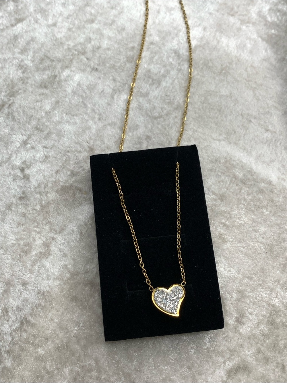 NWOT 18KGold layered/bonded CZ Heart l necklace/bracelet & earring set - Picture 9 of 16